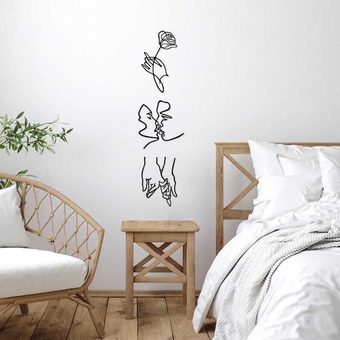 Wallity Rose Kissing Darling Escultura de Pared de Metal Negra Wallity Rose Kissing Darling Escultura de Pared de Metal Negra